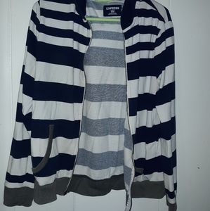 Express Fleece Size M Blue & white striped jacket